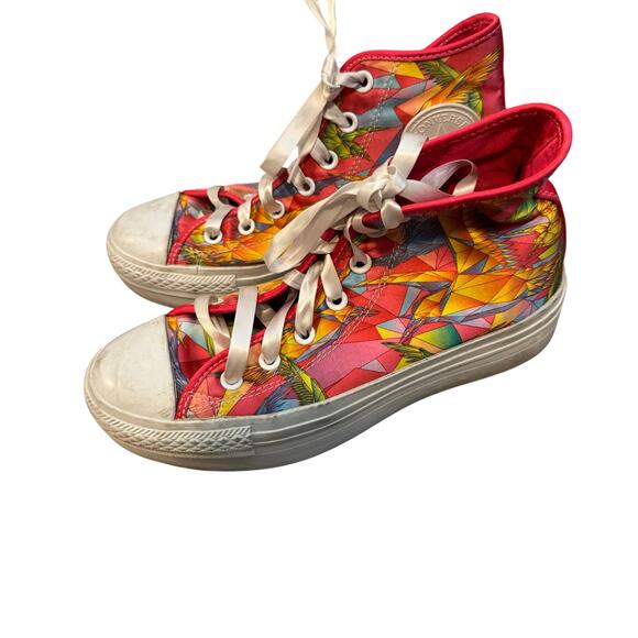 Converse Neon Satin Geometric BIRDS OF MARS HI-TOP Platform Shoes - Picture 7 of 8